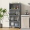 Space-Saving 5-Tier Kitchen Rack with Retractable Flip-Up Doors and Casters